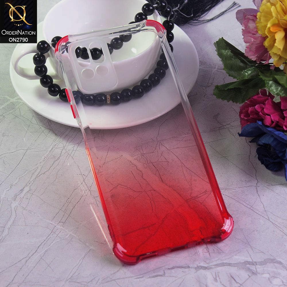 Infinix Note 8 Cover - Red - Dual Gradient Semi Transparent Soft Case