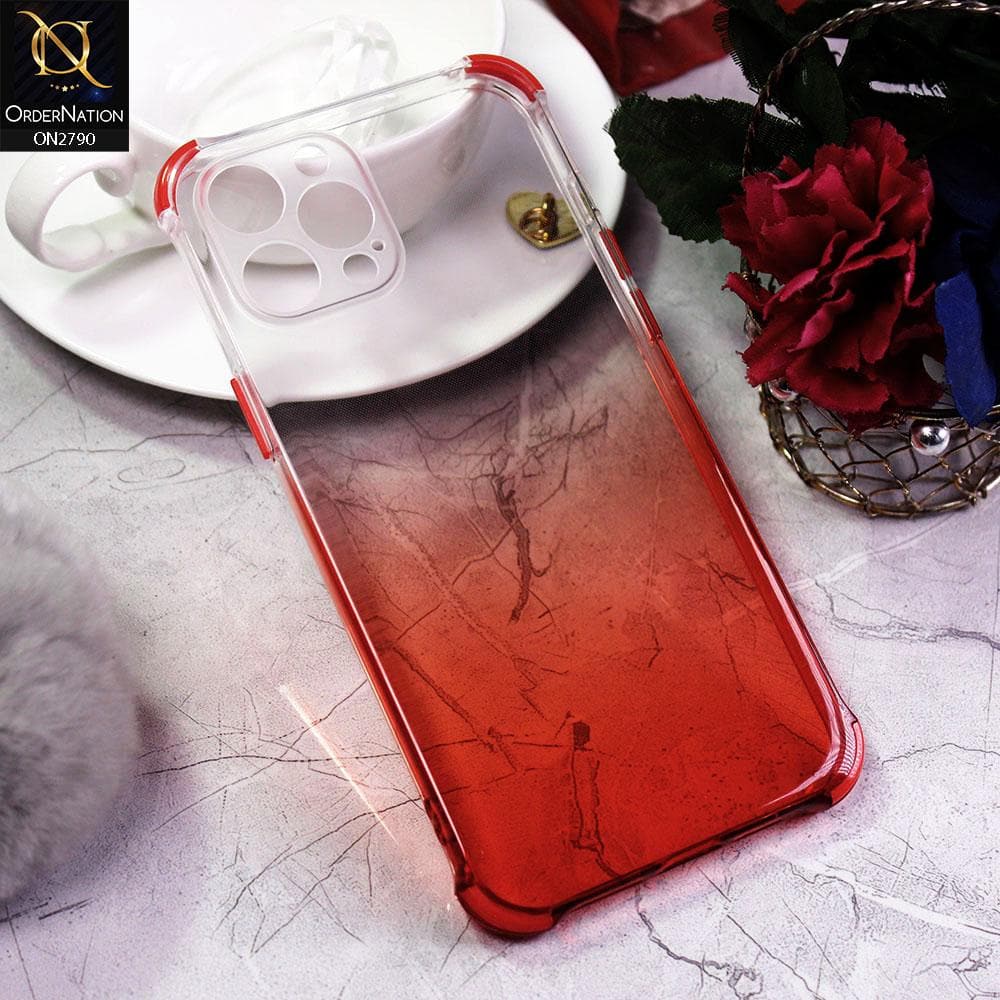 iPhone 12 Pro Cover - Red - Dual Gradient Semi Transparent Soft Case