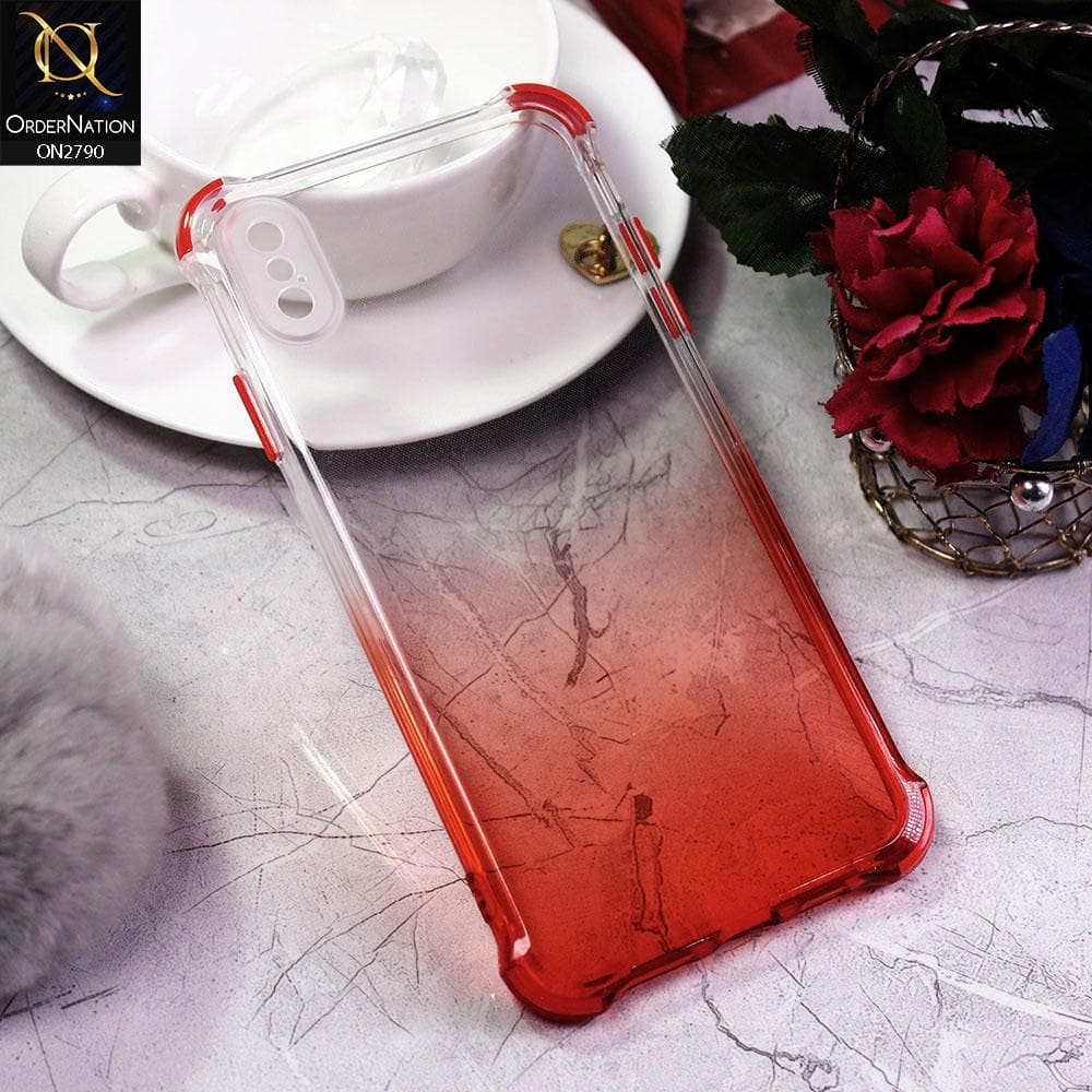 iPhone XS Max Cover - Red - Dual Gradient Semi Transparent Soft Case