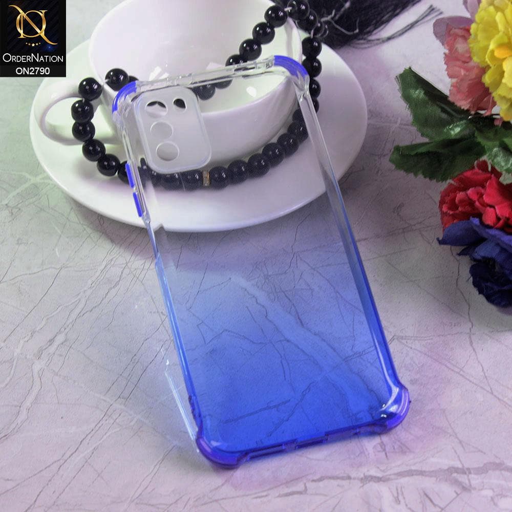 Xiaomi Poco M3 Cover - Blue - Dual Gradient Semi Transparent Soft Case
