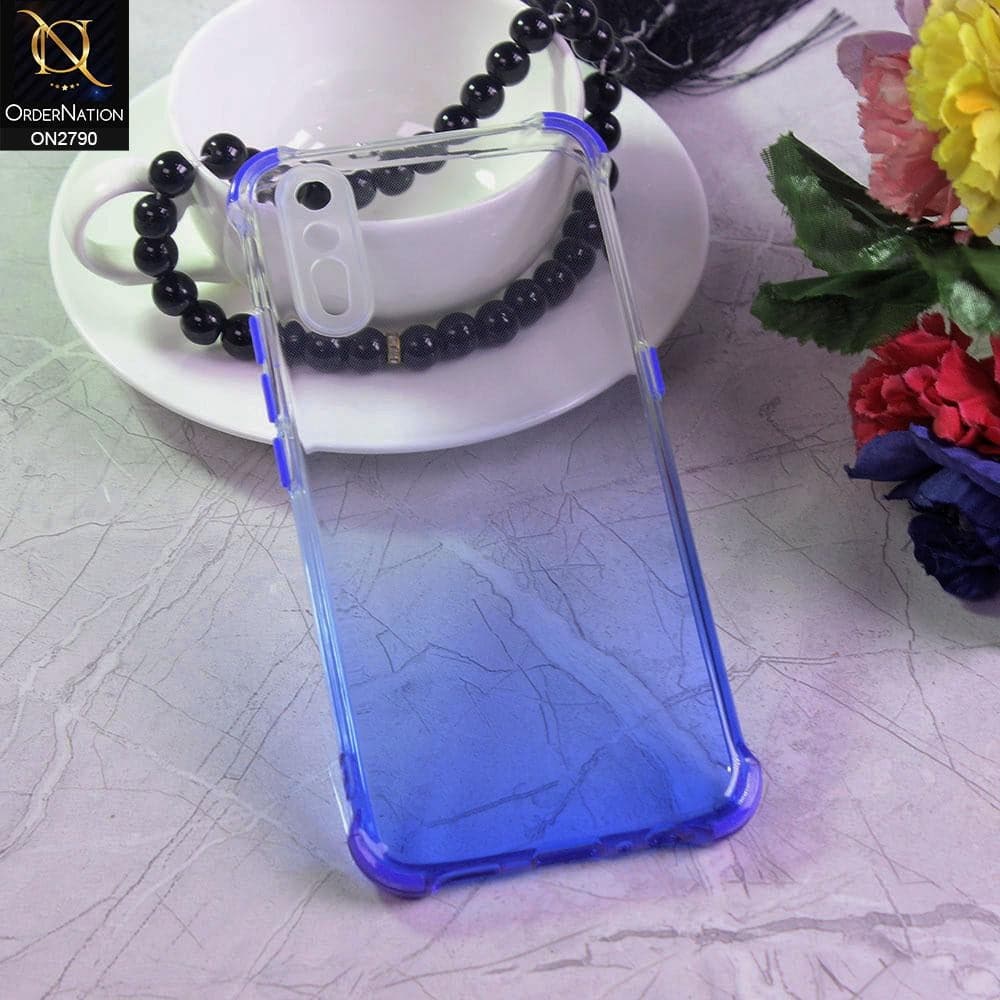 Vivo S1 Cover - Blue - Dual Gradient Semi Transparent Soft Case