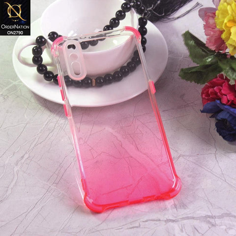 Vivo S1 Cover - Dark Pink - Dual Gradient Semi Transparent Soft Case