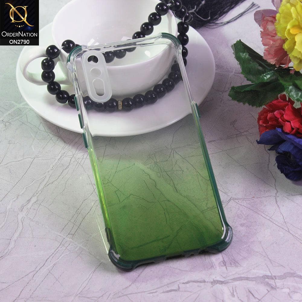 Vivo S1 Cover - Green - Dual Gradient Semi Transparent Soft Case
