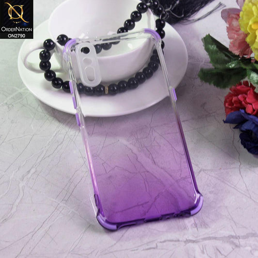 Vivo S1 Cover - Purple - Dual Gradient Semi Transparent Soft Case