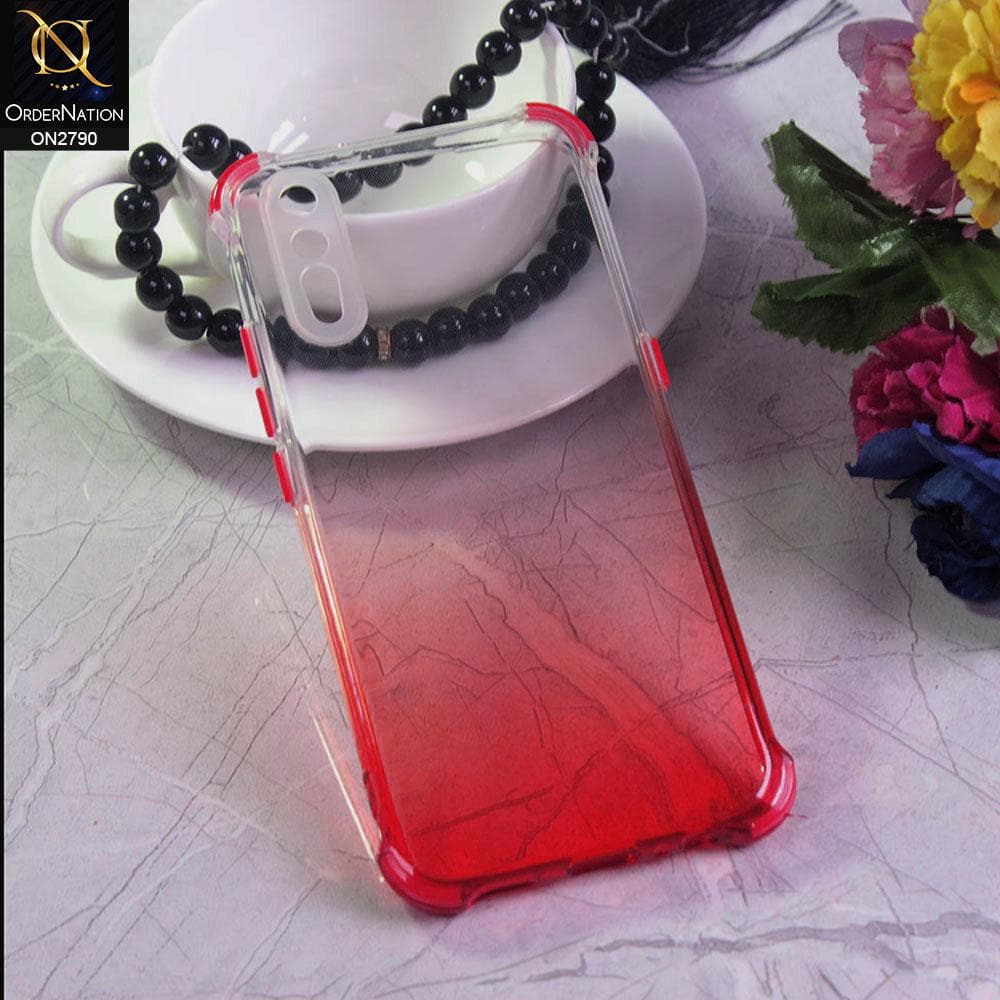 Vivo S1 Cover - Red - Dual Gradient Semi Transparent Soft Case