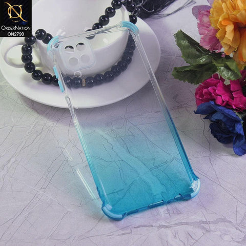 Samsung Galaxy A12 Cover - Cyan - Dual Gradient Semi Transparent Soft Case