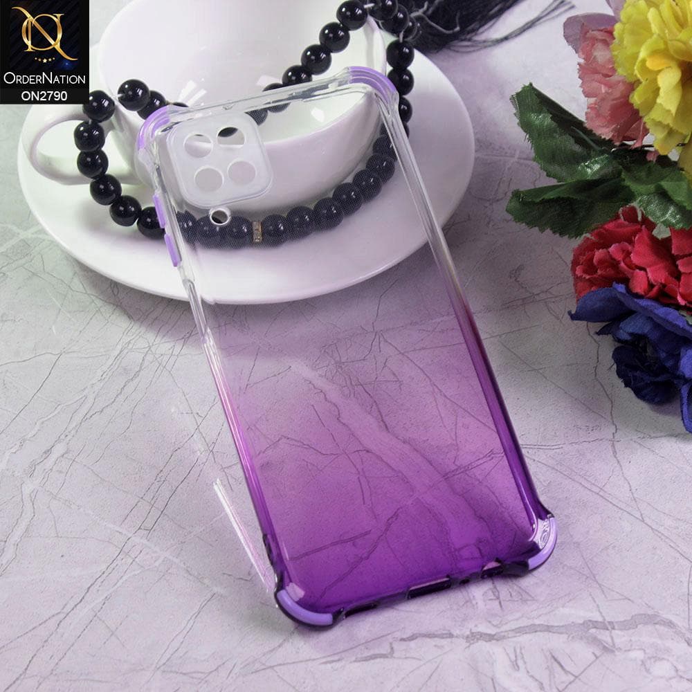 Samsung Galaxy A12 Cover - Purple - Dual Gradient Semi Transparent Soft Case