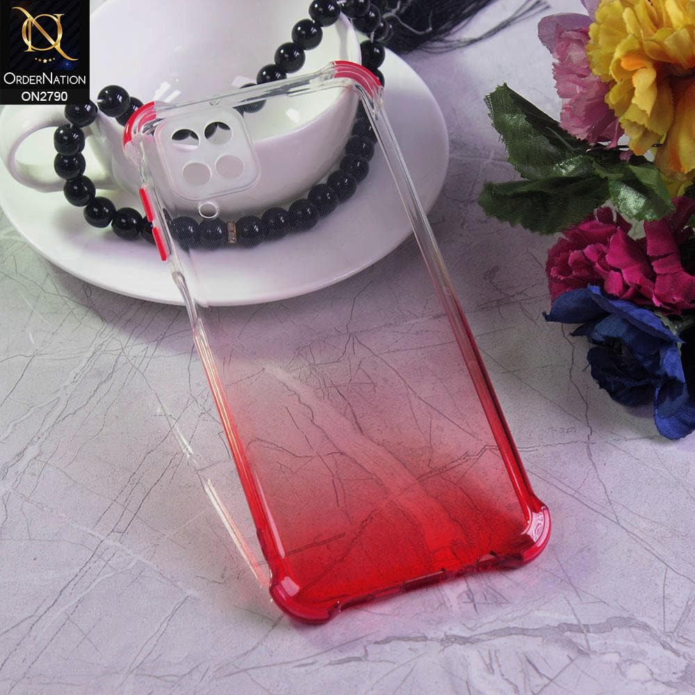 Samsung Galaxy A12 Cover - Red - Dual Gradient Semi Transparent Soft Case