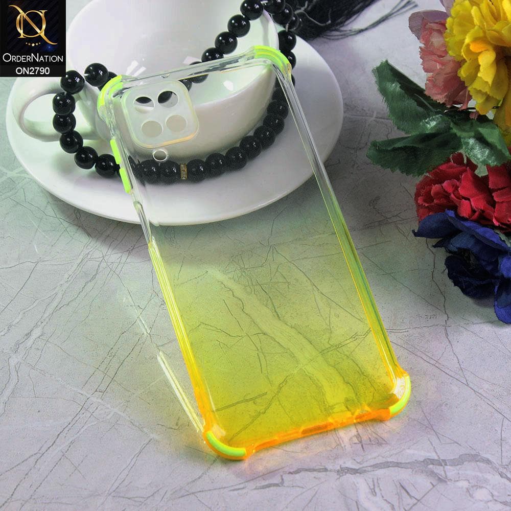 Samsung Galaxy A12 Cover - Yellow - Dual Gradient Semi Transparent Soft Case