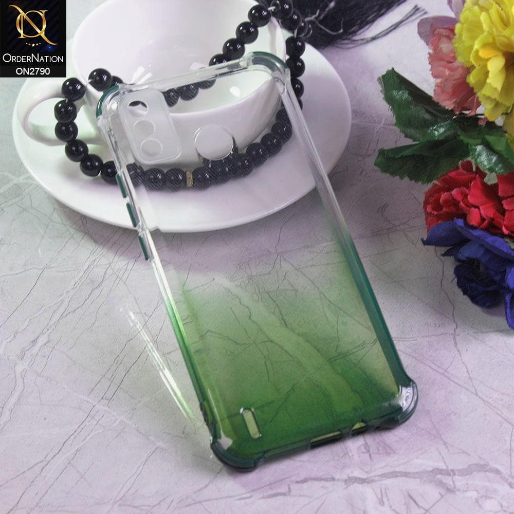 Tecno Spark 6 Go Cover - Green - Dual Gradient Semi Transparent Soft Case