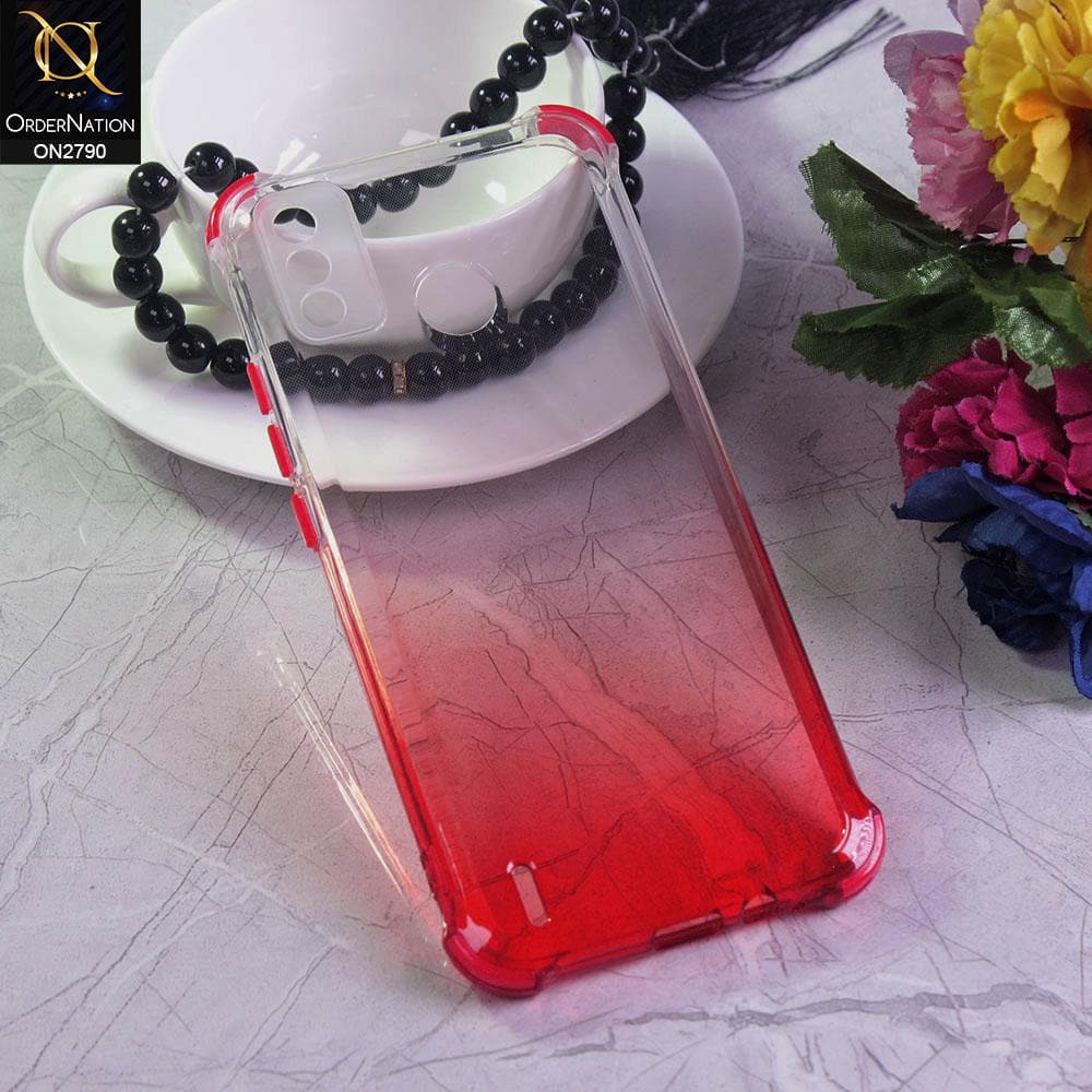 Tecno Spark 6 Go Cover - Red - Dual Gradient Semi Transparent Soft Case
