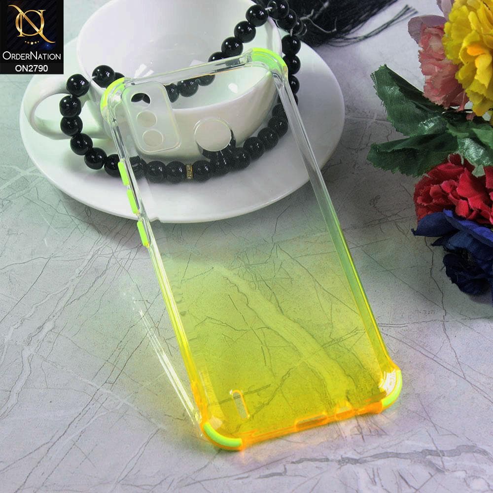 Tecno Spark 6 Go Cover - Yellow - Dual Gradient Semi Transparent Soft Case
