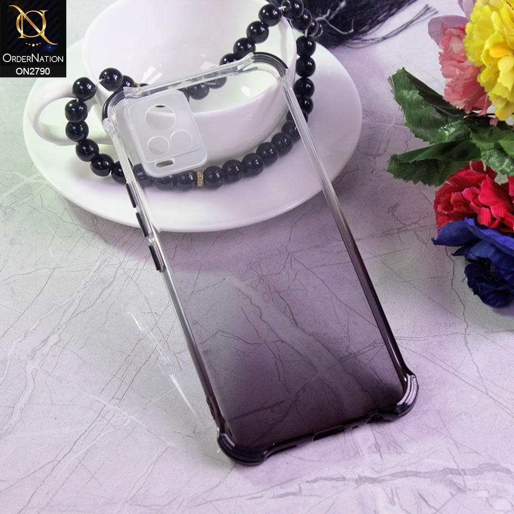 Vivo V20 Cover - Black - Dual Gradient Semi Transparent Soft Case