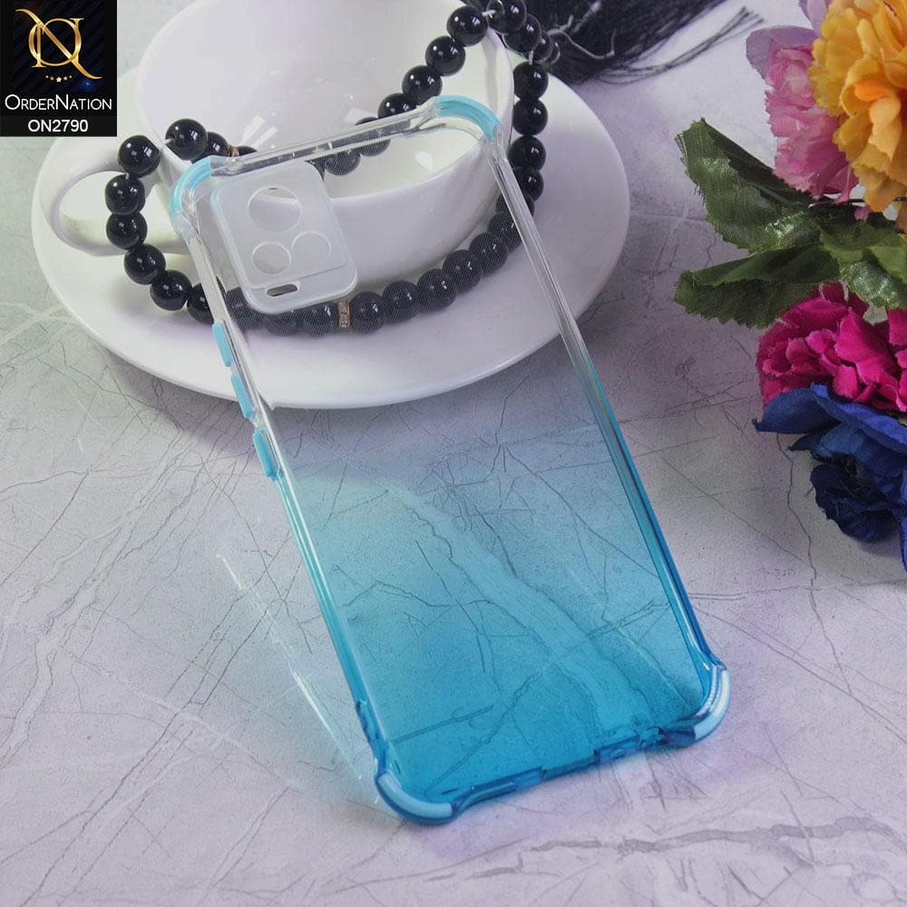 Vivo V20 Cover - Cyan - Dual Gradient Semi Transparent Soft Case