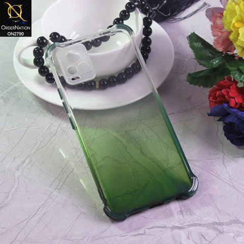 Vivo V20 Cover - Green - Dual Gradient Semi Transparent Soft Case