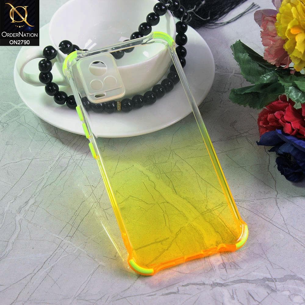 Vivo V20 Cover - Yellow - Dual Gradient Semi Transparent Soft Case