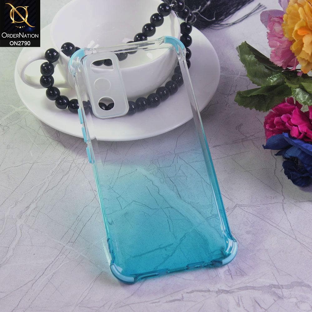 Vivo V20 SE Cover - Cyan - Dual Gradient Semi Transparent Soft Case