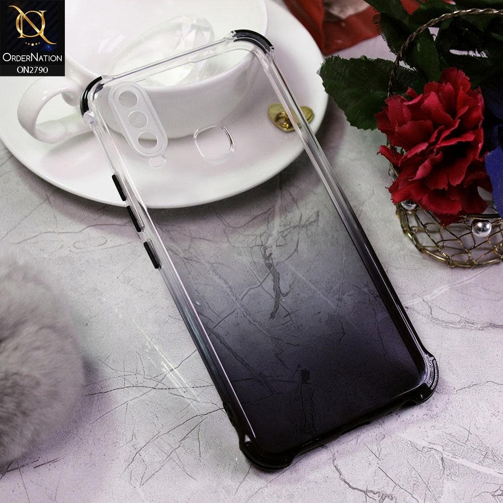 Vivo Y15 Cover - Black - Dual Gradient Semi Transparent Soft Case