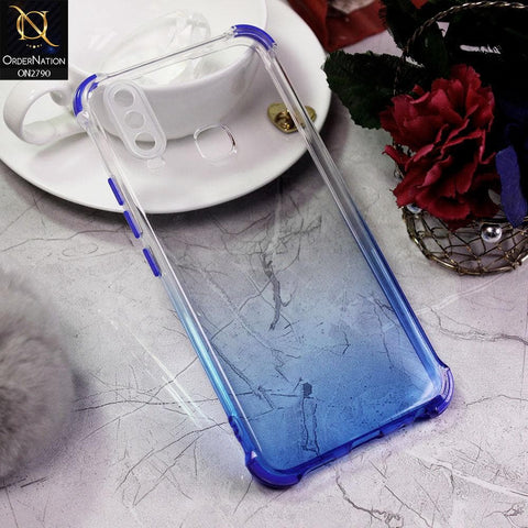 Vivo Y17 Cover - Blue - Dual Gradient Semi Transparent Soft Case