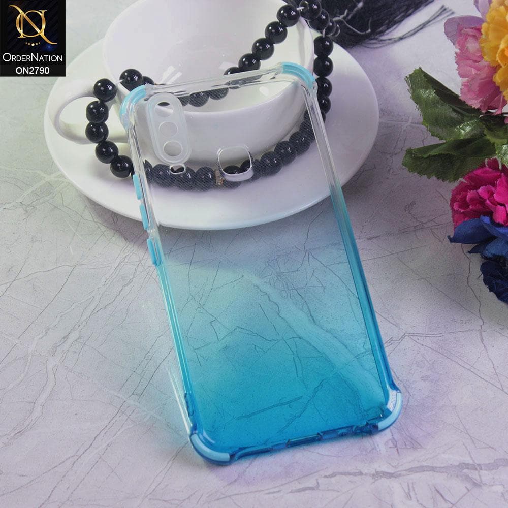 Vivo Y12 Cover - Cyan - Dual Gradient Semi Transparent Soft Case