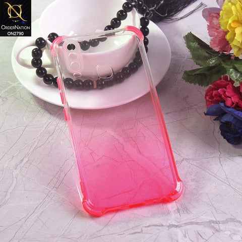 Vivo Y17 Cover - Dark Pink - Dual Gradient Semi Transparent Soft Case