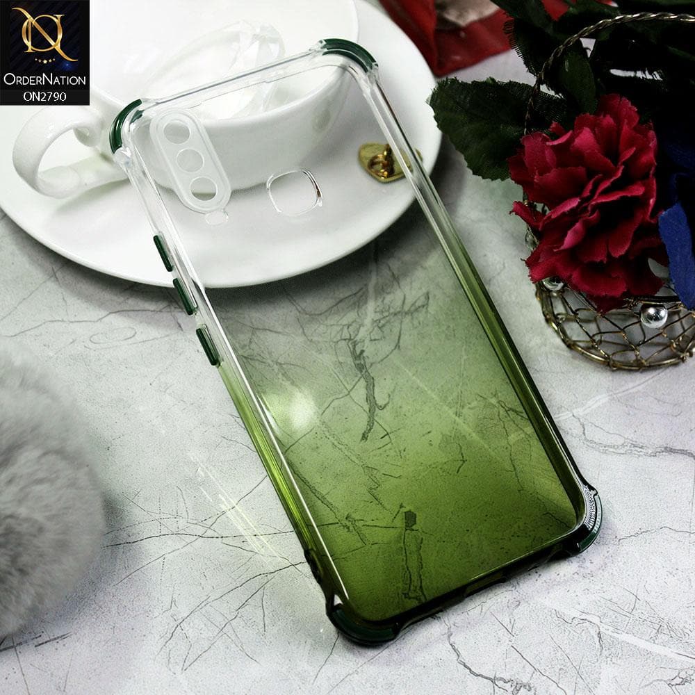 Vivo Y15 Cover - Green - Dual Gradient Semi Transparent Soft Case