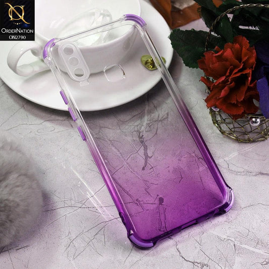 Vivo Y15 Cover - Purple - Dual Gradient Semi Transparent Soft Case