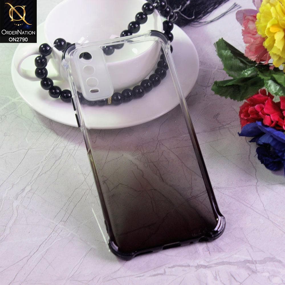 Vivo Y20 Cover - Black - Dual Gradient Semi Transparent Soft Case