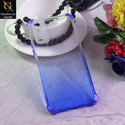 Vivo Y12s Cover - Blue - Dual Gradient Semi Transparent Soft Case