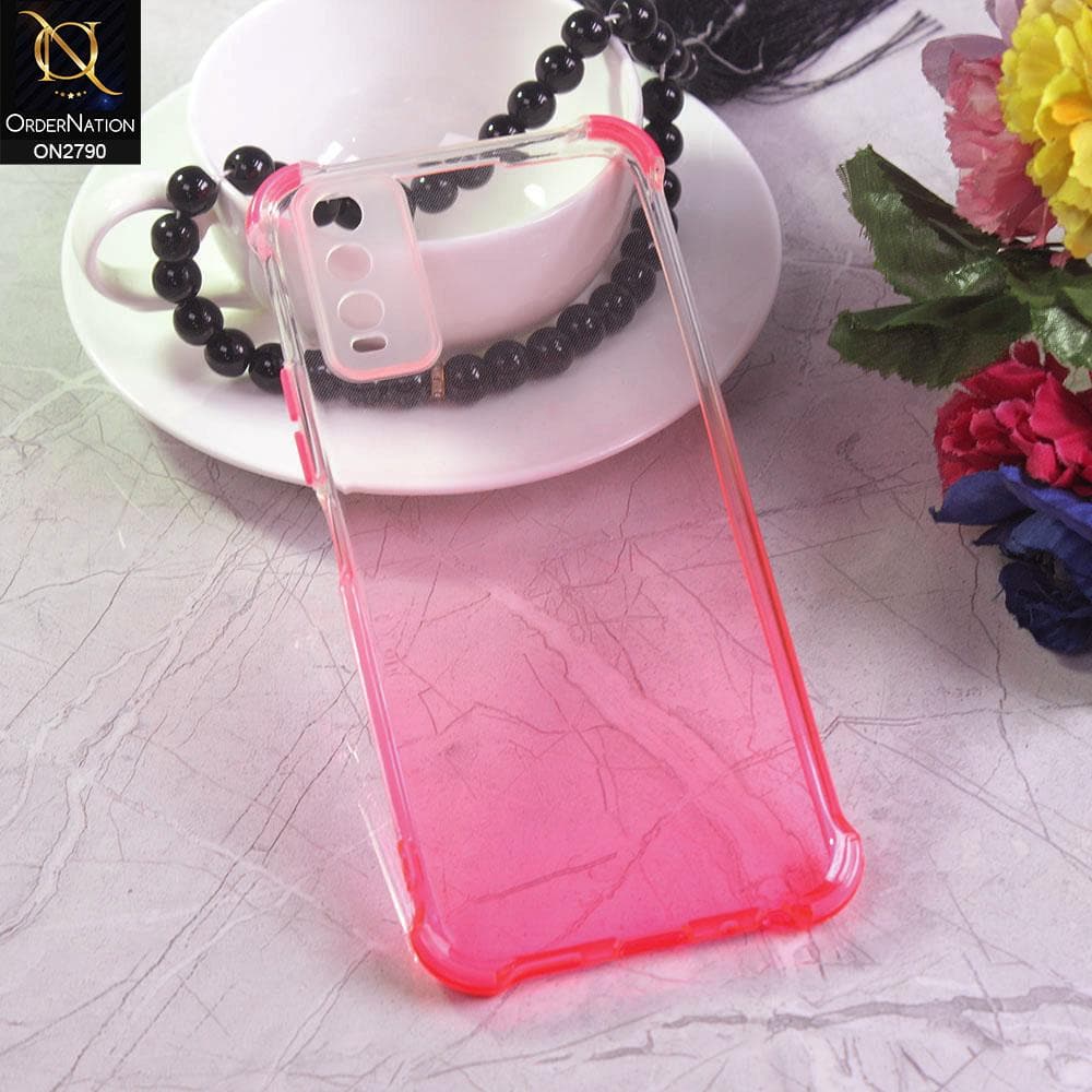 Vivo Y20s Cover - Dark Pink - Dual Gradient Semi Transparent Soft Case