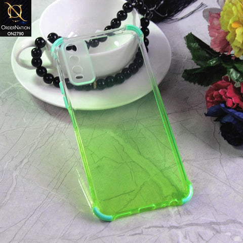 Vivo Y20i Cover - Light Green - Dual Gradient Semi Transparent Soft Case