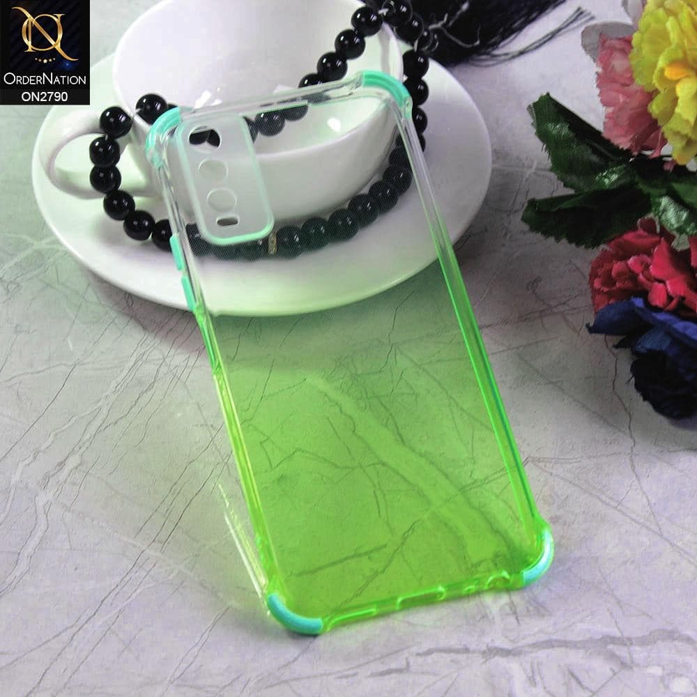 Vivo Y20s Cover - Light Green - Dual Gradient Semi Transparent Soft Case