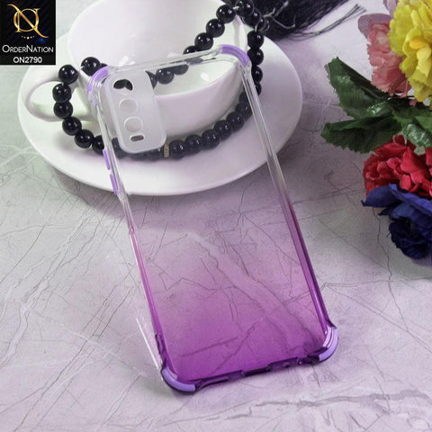 Vivo Y12s Cover - Purple - Dual Gradient Semi Transparent Soft Case