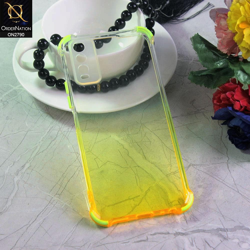 Vivo Y20A Cover - Yellow - Dual Gradient Semi Transparent Soft Case