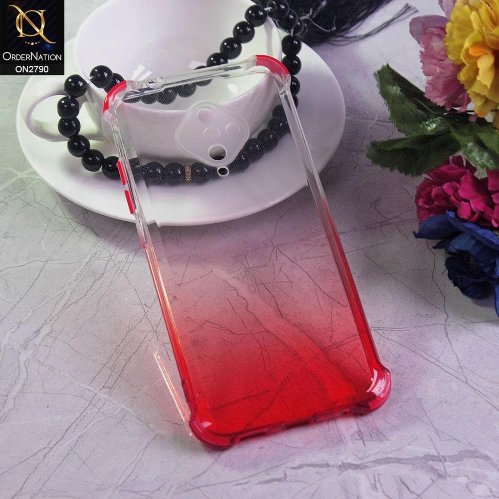 Vivo Y51 Cover - Red - Dual Gradient Semi Transparent Soft Case