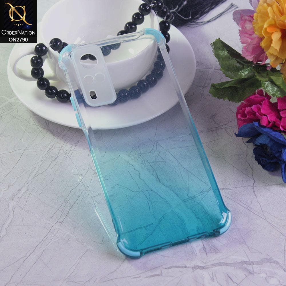 Vivo Y51a Cover - Cyan - Dual Gradient Semi Transparent Soft Case