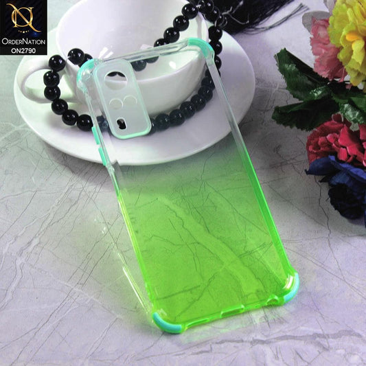 Vivo Y51a Cover - Light Green - Dual Gradient Semi Transparent Soft Case