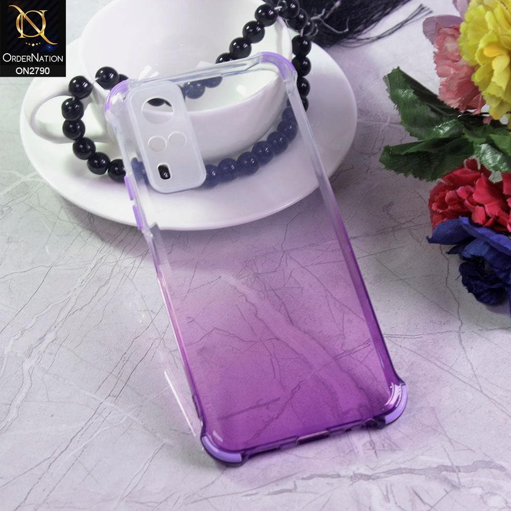 Vivo Y51a Cover - Purple - Dual Gradient Semi Transparent Soft Case