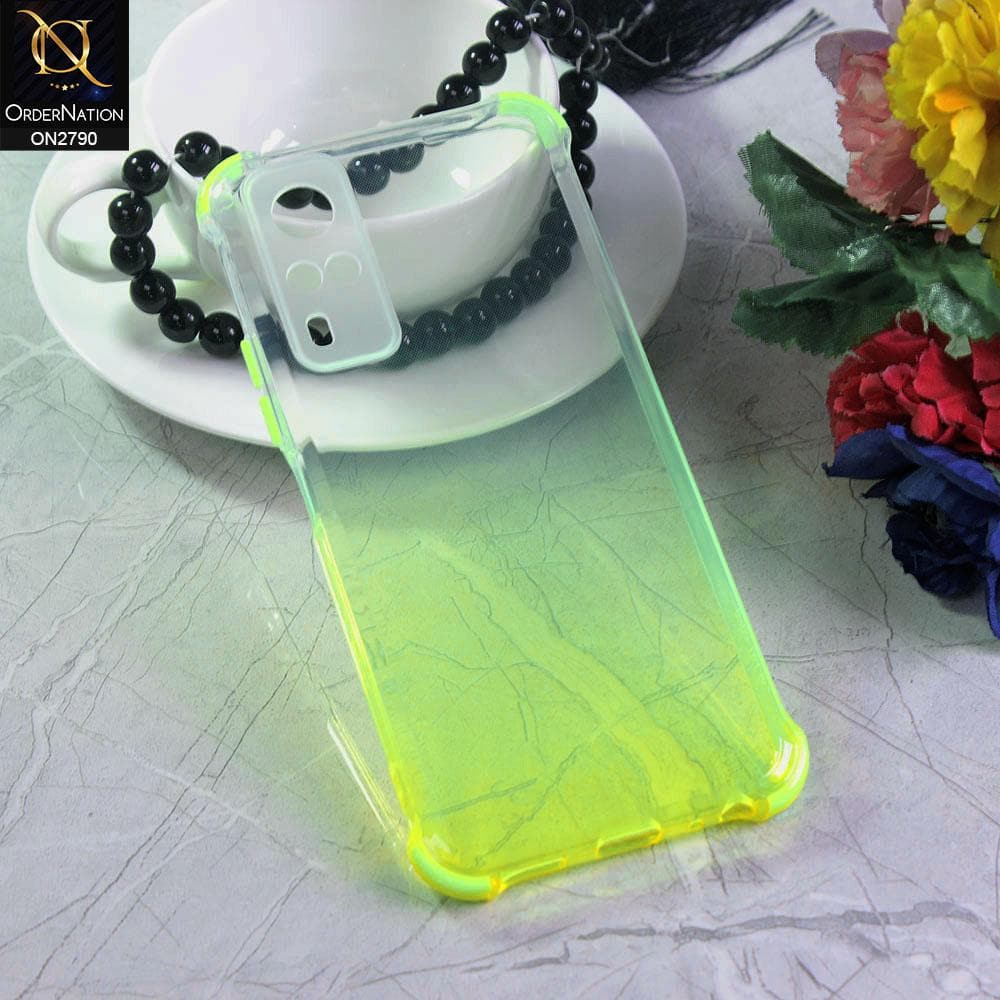 Vivo Y51a Cover - Yellow - Dual Gradient Semi Transparent Soft Case