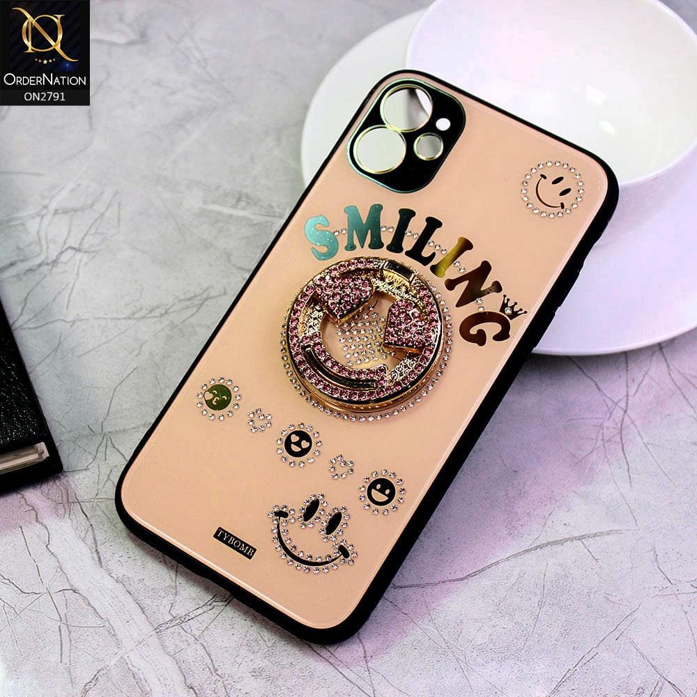 iPhone 11 Cover - Rose Gold - Tybomb Smiling Shining Case with Kick Stand