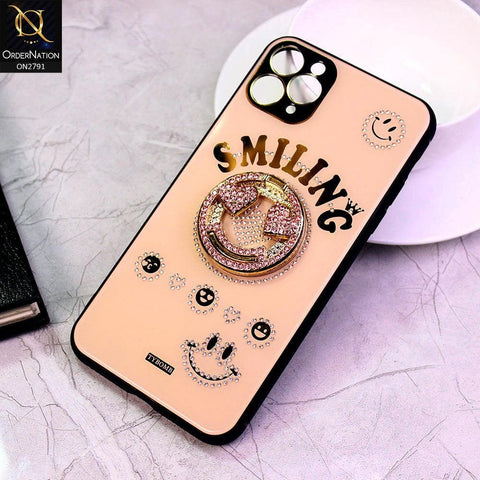 iPhone 11 Pro Max Cover - Rose Gold - Tybomb Smiling Shining Case with Kick Stand