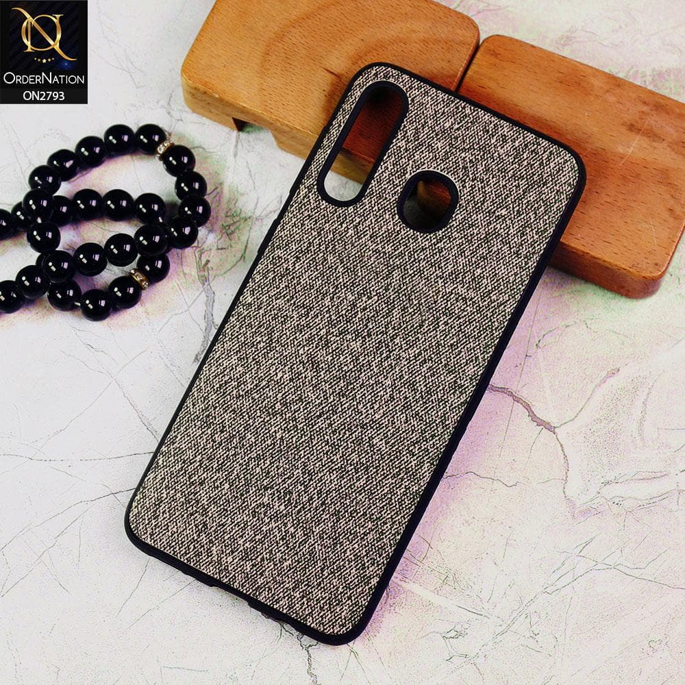 Samsung Galaxy A20 Cover - Gray -  New Jeans Fabric Texture Leather Soft Case
