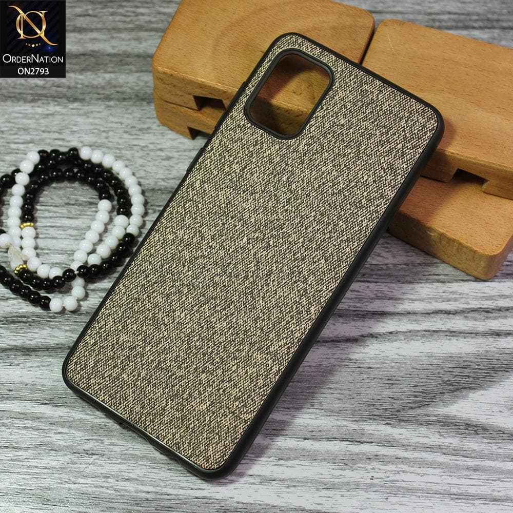 Samsung Galaxy A31 Cover - Gray - New Jeans Fabric Texture Leather Soft Case