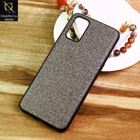 Oppo A72 Cover - Black -  New Jeans Fabric Texture Leather Soft Case