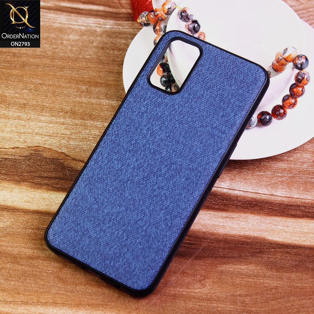 Oppo A72 Cover - Blue -  New Jeans Fabric Texture Leather Soft Case