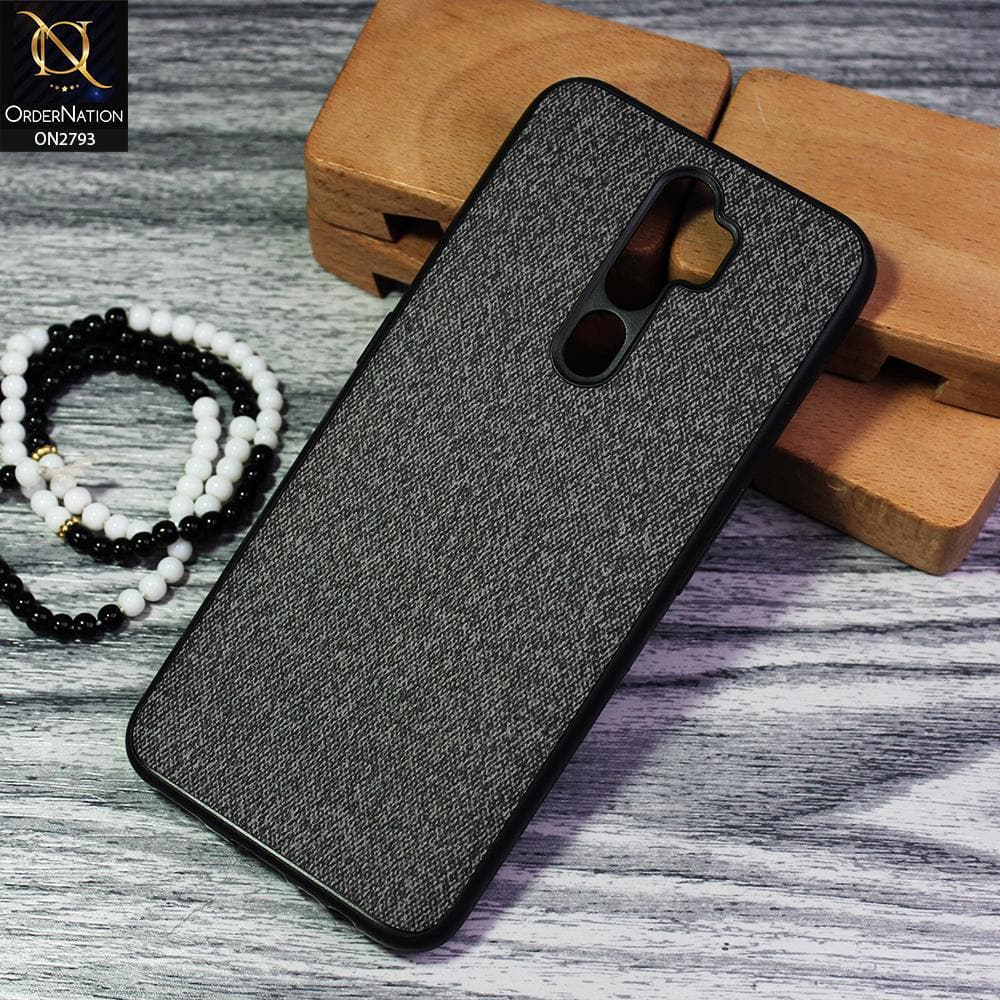 Oppo A5 2020 Cover - Black - New Jeans Fabric Texture Leather Soft Case