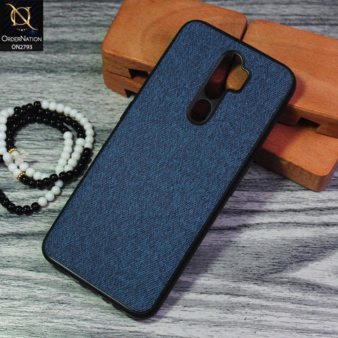 Oppo A9 2020 Cover - Blue - New Jeans Fabric Texture Leather Soft Case