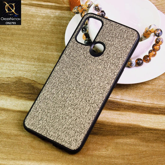 Oppo A53 Cover - Gray -  New Jeans Fabric Texture Leather Soft Case