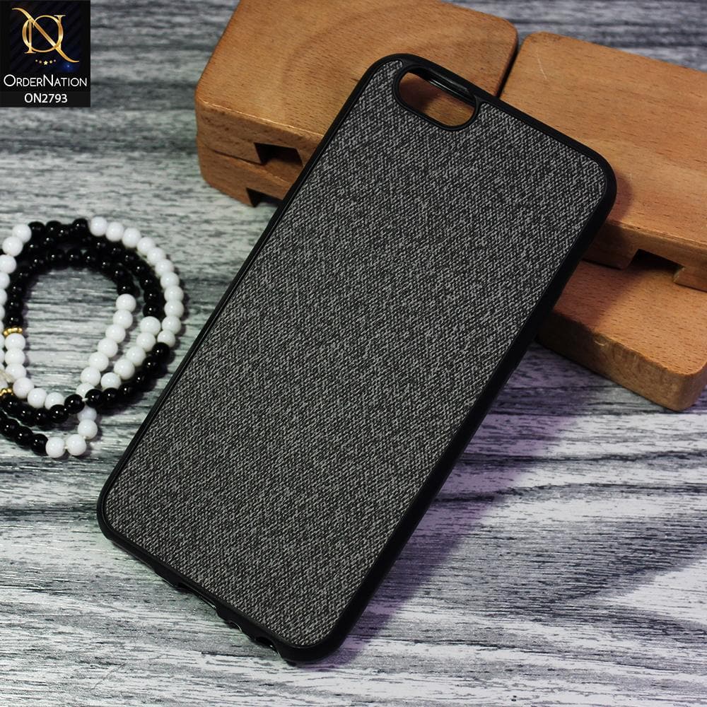 Oppo A57 Cover - Black - New Jeans Fabric Texture Leather Soft Case