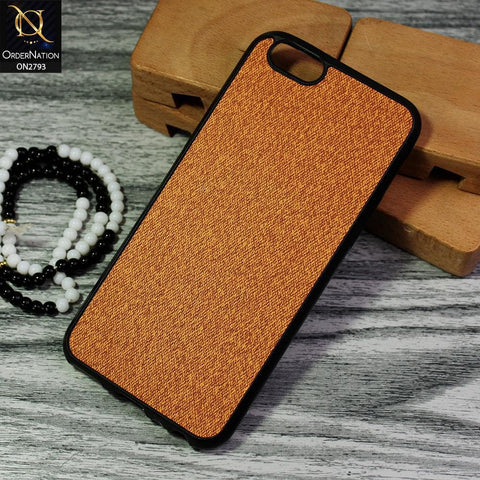 Oppo A57 Cover - Mustard - New Jeans Fabric Texture Leather Soft Case